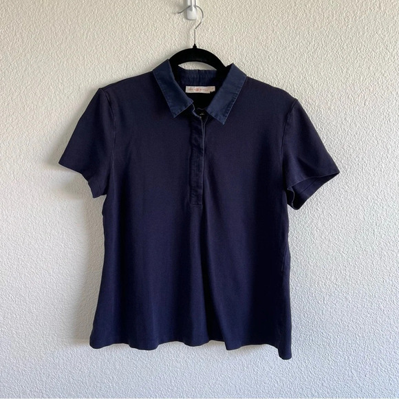 Tory Burch Women’s Short Sleeve Navy Polo Shirt - Picture 1 of 15